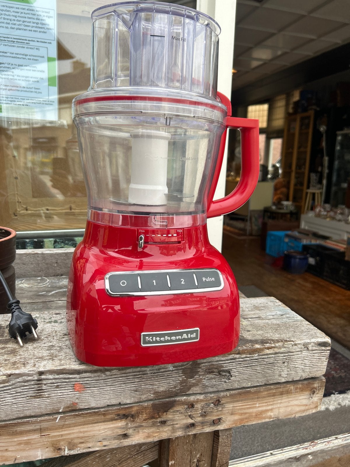 KitchenAid Foodprocessor - Rood, Zo goed als nieuw, 2 tot 3 liter, Ophalen of Verzenden, Zo goed als nieuw, 3 snelheden of meer