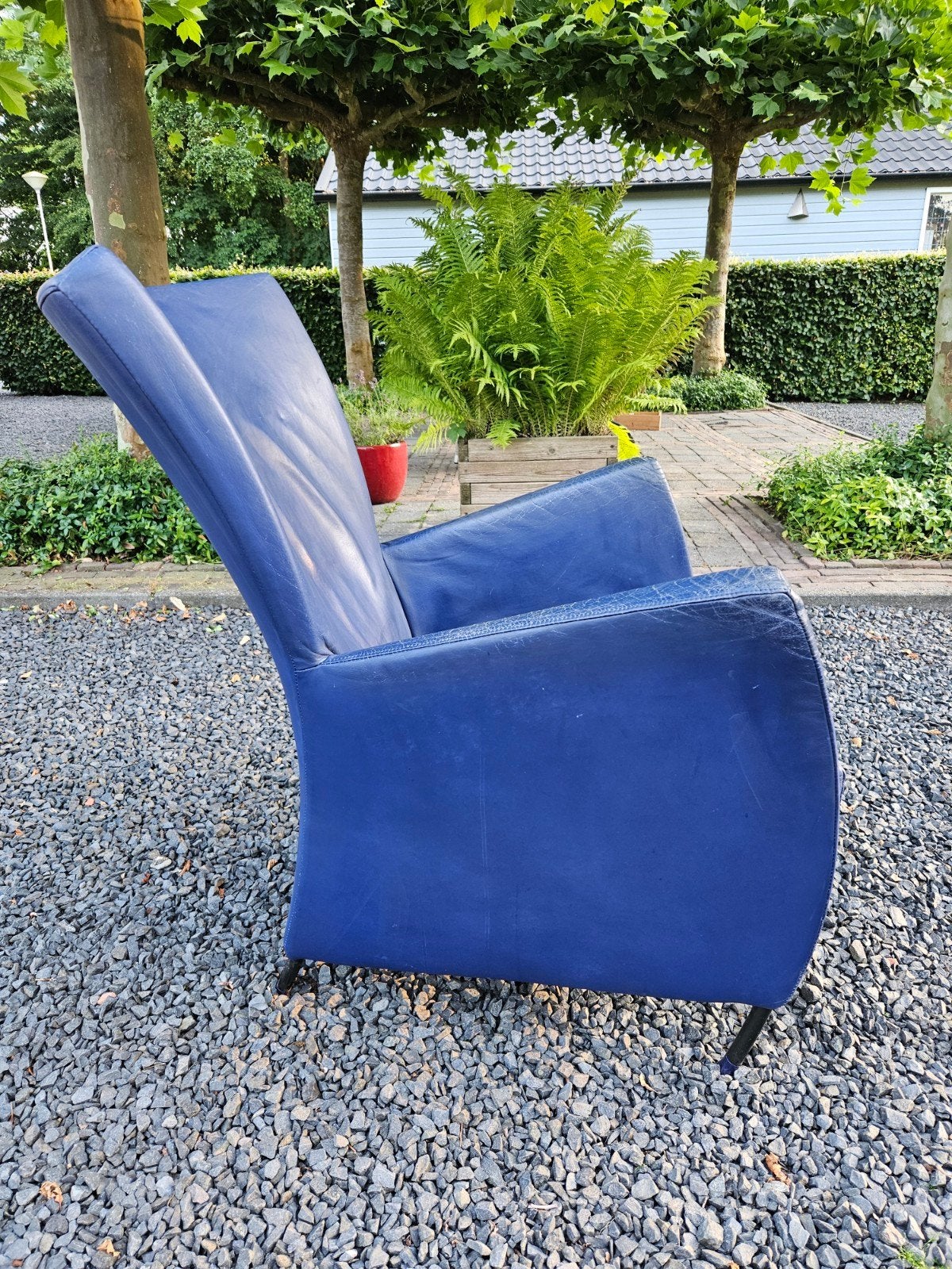 Montis Windy Fauteuil Blauw, Ophalen, Gebruikt, Minder dan 75 cm, Leer