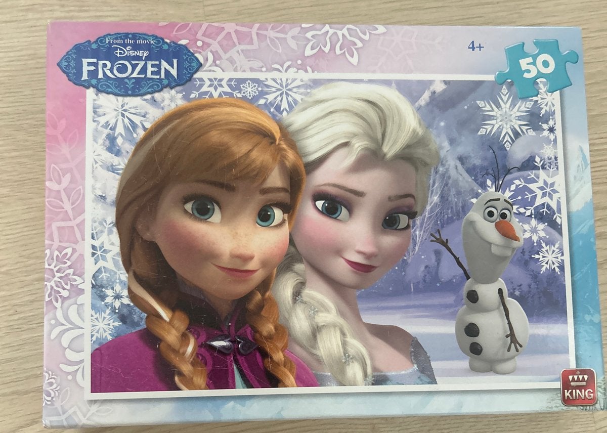 Disney Frozen puzzel 50 stukjes - Anna, Elsa en Olaf, Ophalen, 10 tot 50 stukjes, Gebruikt, 4 tot 6 jaar