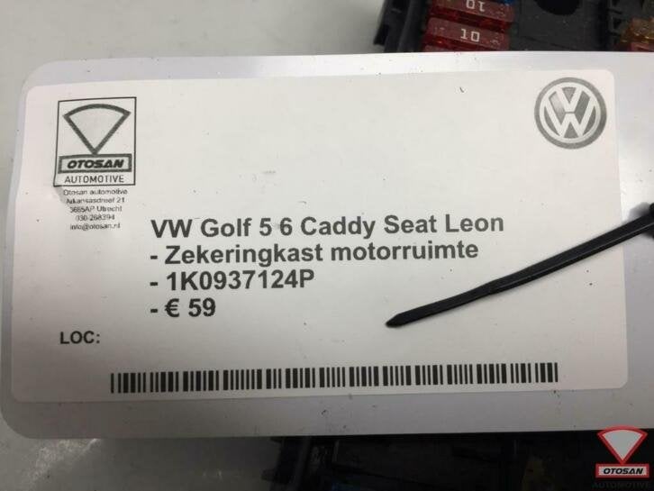 vw golf 5 6 caddy leon zekeringkast motorruimte 1k0937124p, Gebruikt, Volkswagen, Volkswagen AG, Berliner Ring 2
38440  Wolfsburg, DE