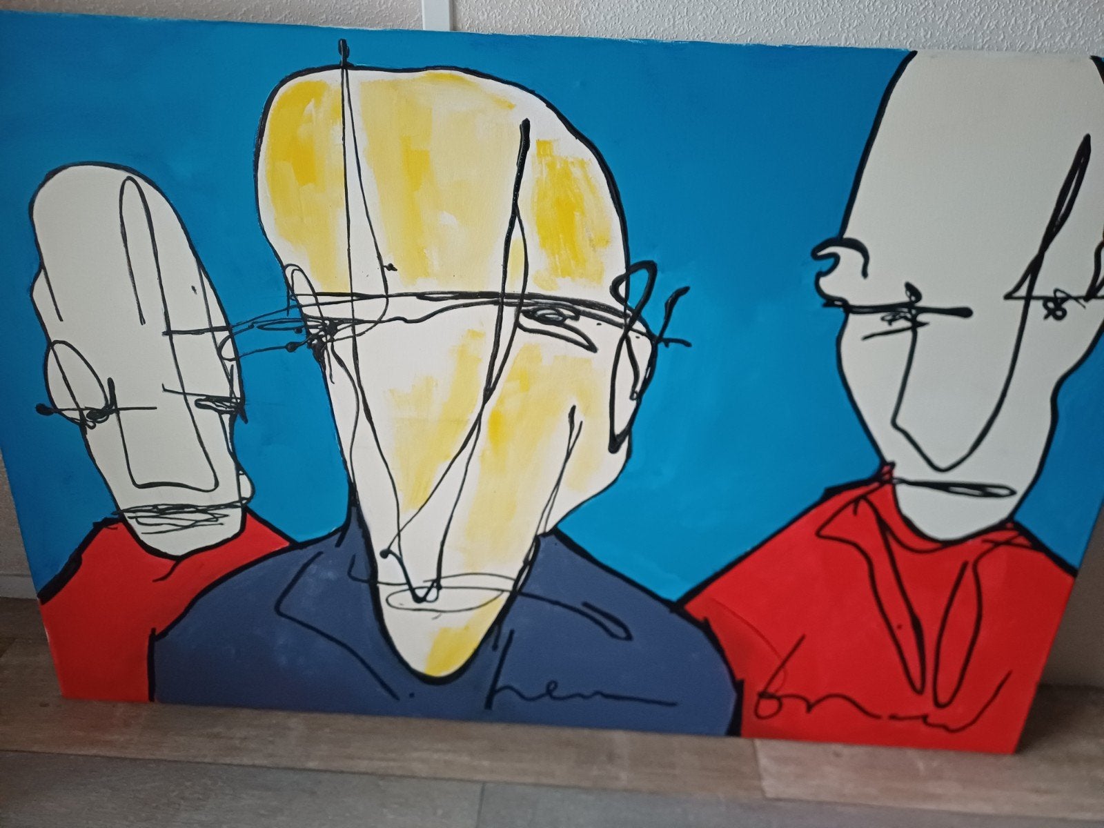 groot olieverf schilderij Herman brood, Ophalen of Verzenden