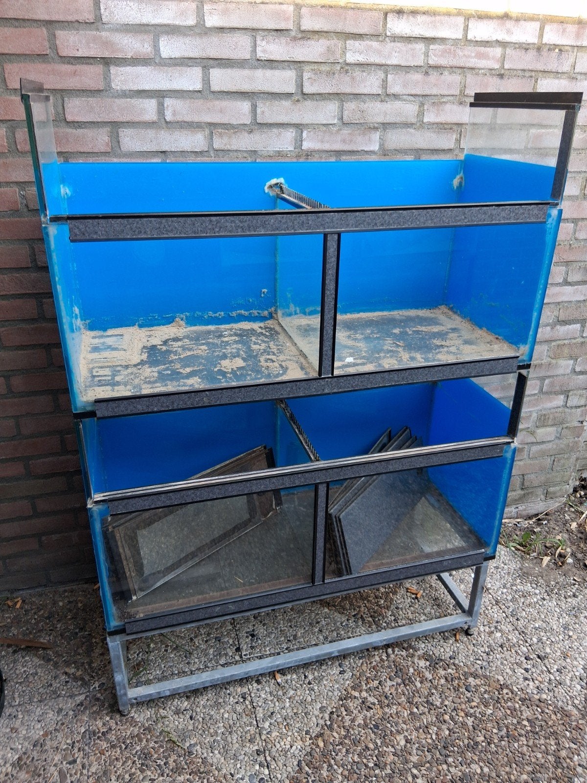 Gratis kweekstelling 6 bakken, Dieren en Toebehoren, Ophalen, Gebruikt, Leeg aquarium