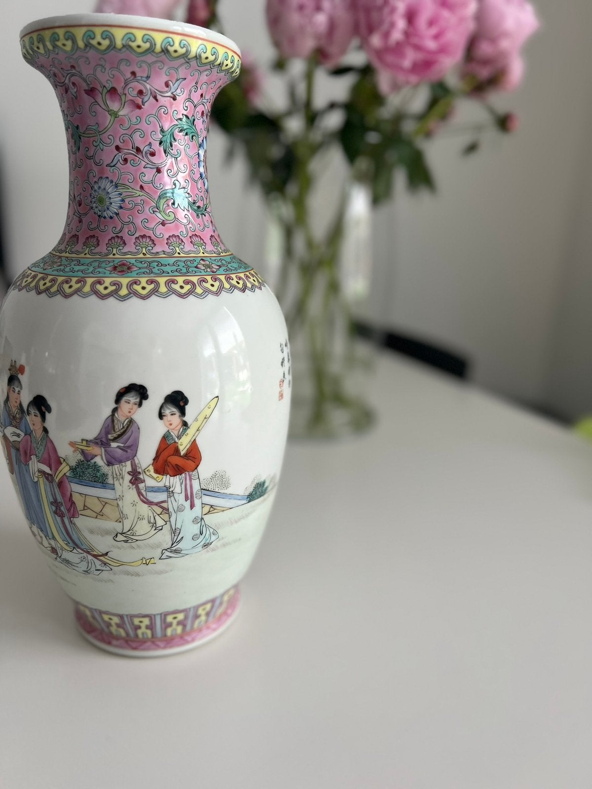Vintage Chinese Famille Rose Jingdezhen vaas, jaren 60/70, Ophalen of Verzenden