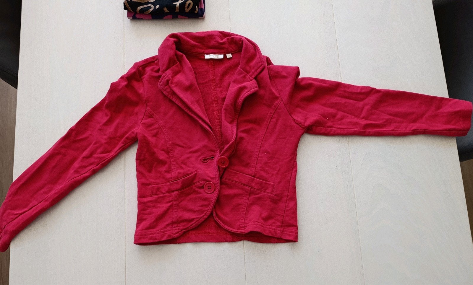 rood jasje blazer - Maat 128 valt als 122, Ophalen of Verzenden, Gebruikt, Meisje, Overige typen