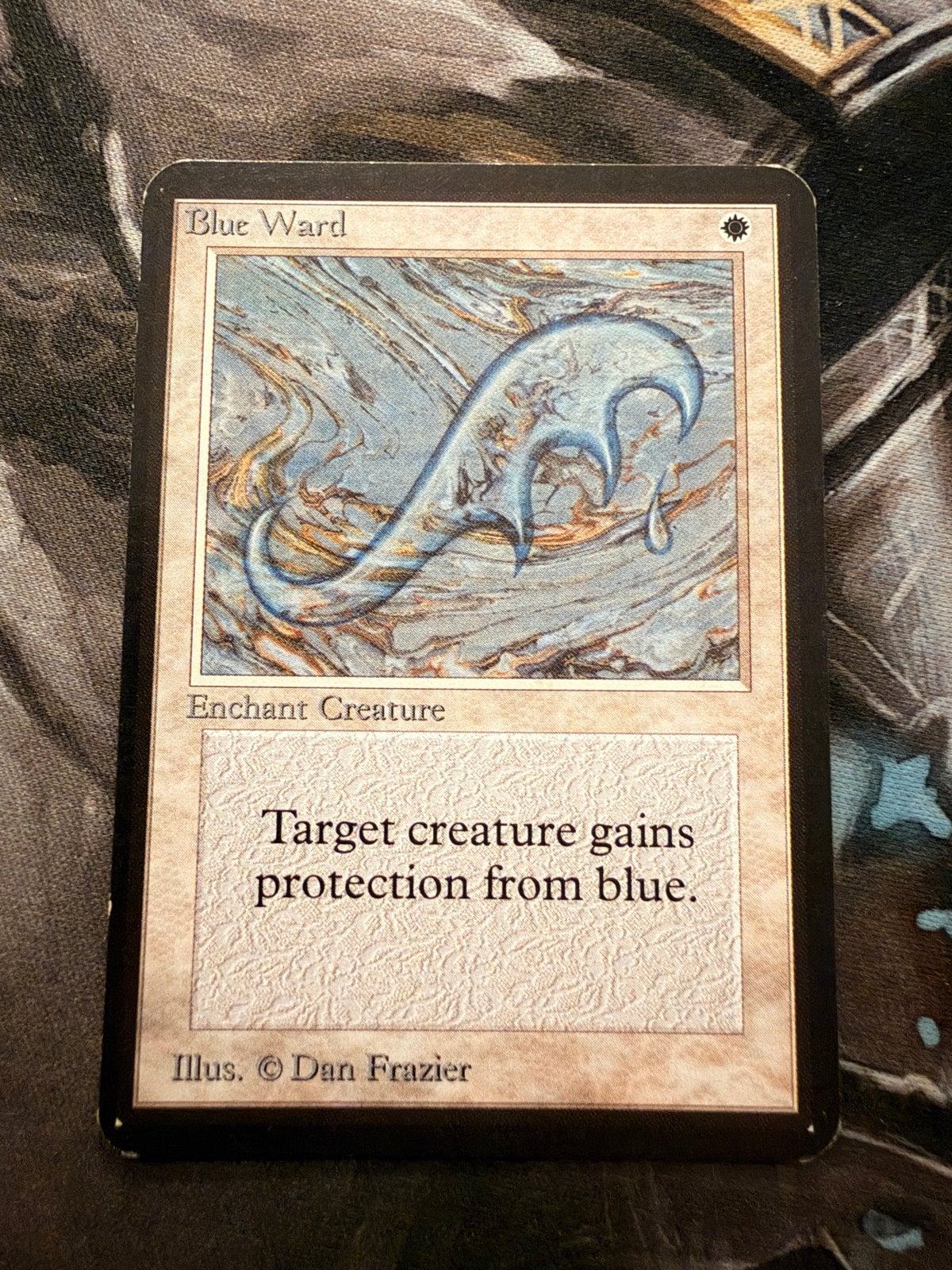 Magic: The Gathering - Blue Ward (Alpha) - Zeldzame kaart, Ophalen of Verzenden, Zo goed als nieuw, Losse kaart