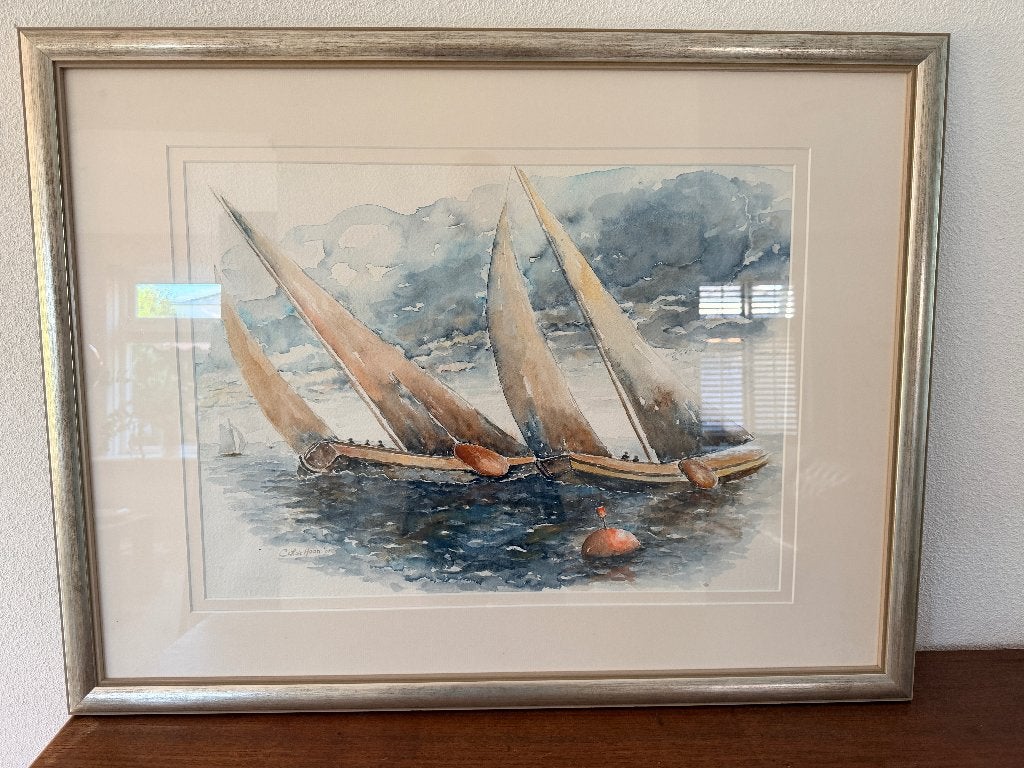 olie verf schilderij, Ophalen, Maritiem / water, Doek, Olieverf