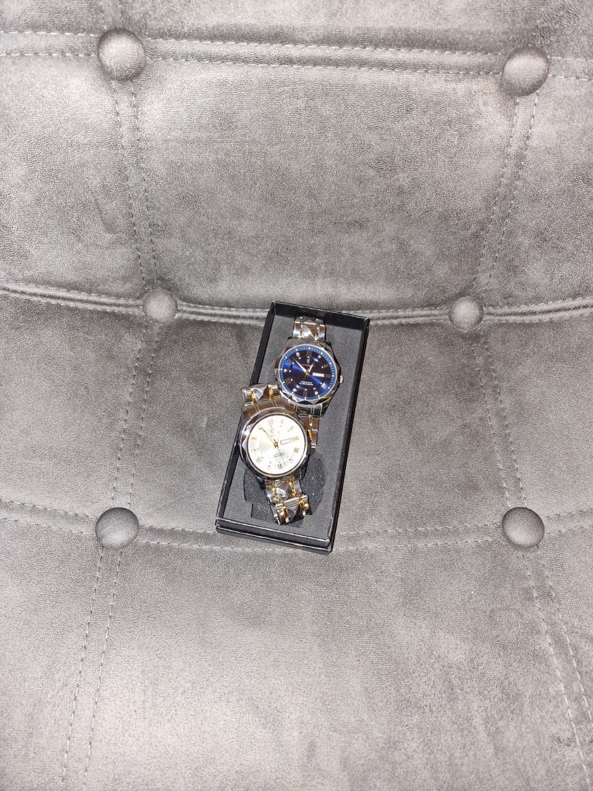 2 Poedager Horloges: Zilver/Blauw & Goud/Zilver/Wit, Ophalen of Verzenden, Overige materialen, Polshorloge, Overige merken