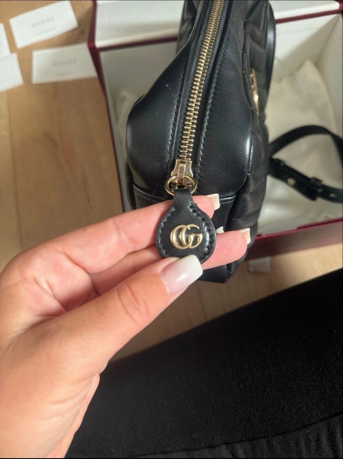Gucci GG Marmont Matelassé Mini Tas Zwart, Ophalen of Verzenden, Zo goed als nieuw, Zwart, Schoudertasje