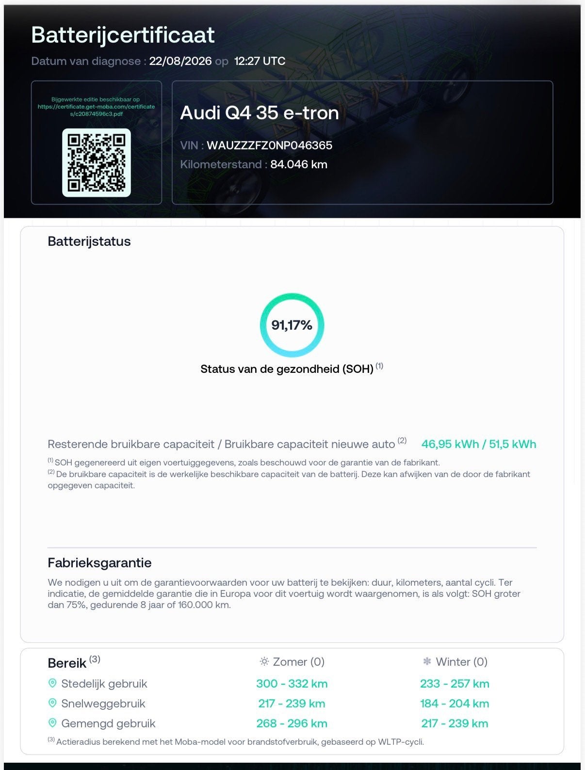 Audi Q4 e-tron Launch edition Advanced 55 kWh SOH 91,17%Stoe, Auto's, Dealer onderhouden, Zwart, 1865 kg, Origineel Nederlands