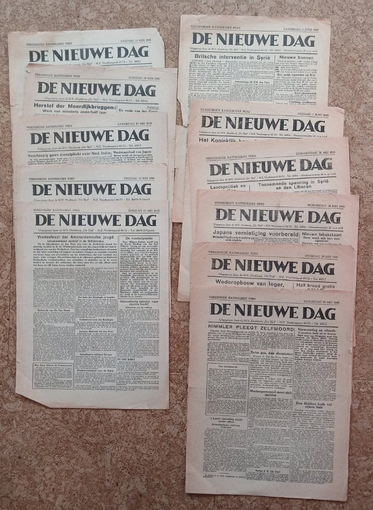 11 x De Nieuwe Dag bevrijding tweede wereldoorlog WOII 1945, Verzenden, Overige soorten, X, Nederland