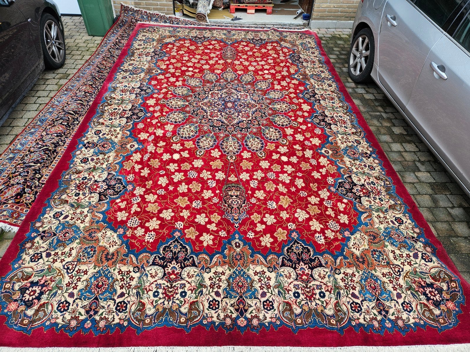 Handgeknoopt perzisch tapijt kashmar 497x302, Info@SlatsAntiek.nl, Perzisch, Vof Slats Antiek, Ophalen of Verzenden