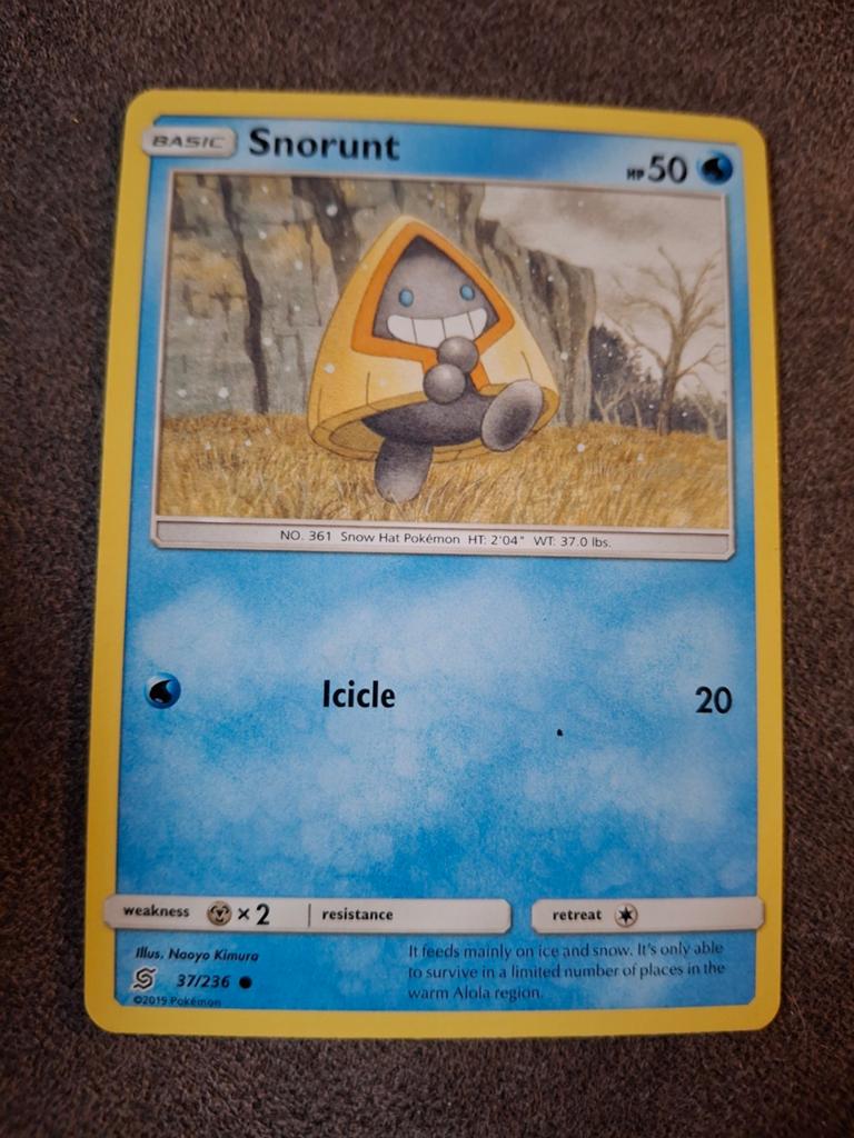 Pokémon Kaart Snorunt 37/236 - Basic - 50 HP, Ophalen of Verzenden, Zo goed als nieuw, Losse kaart
