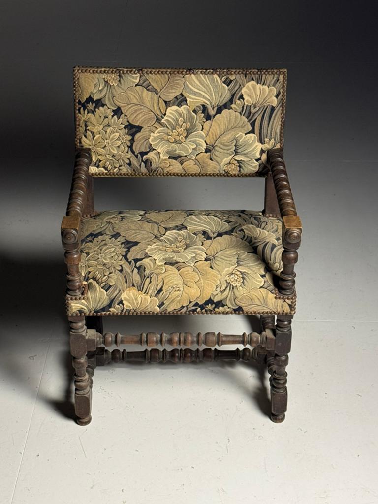 Set van 2 Louis XIII stijl stoelen 19e eeuw, Ophalen, Zo goed als nieuw, Bruin