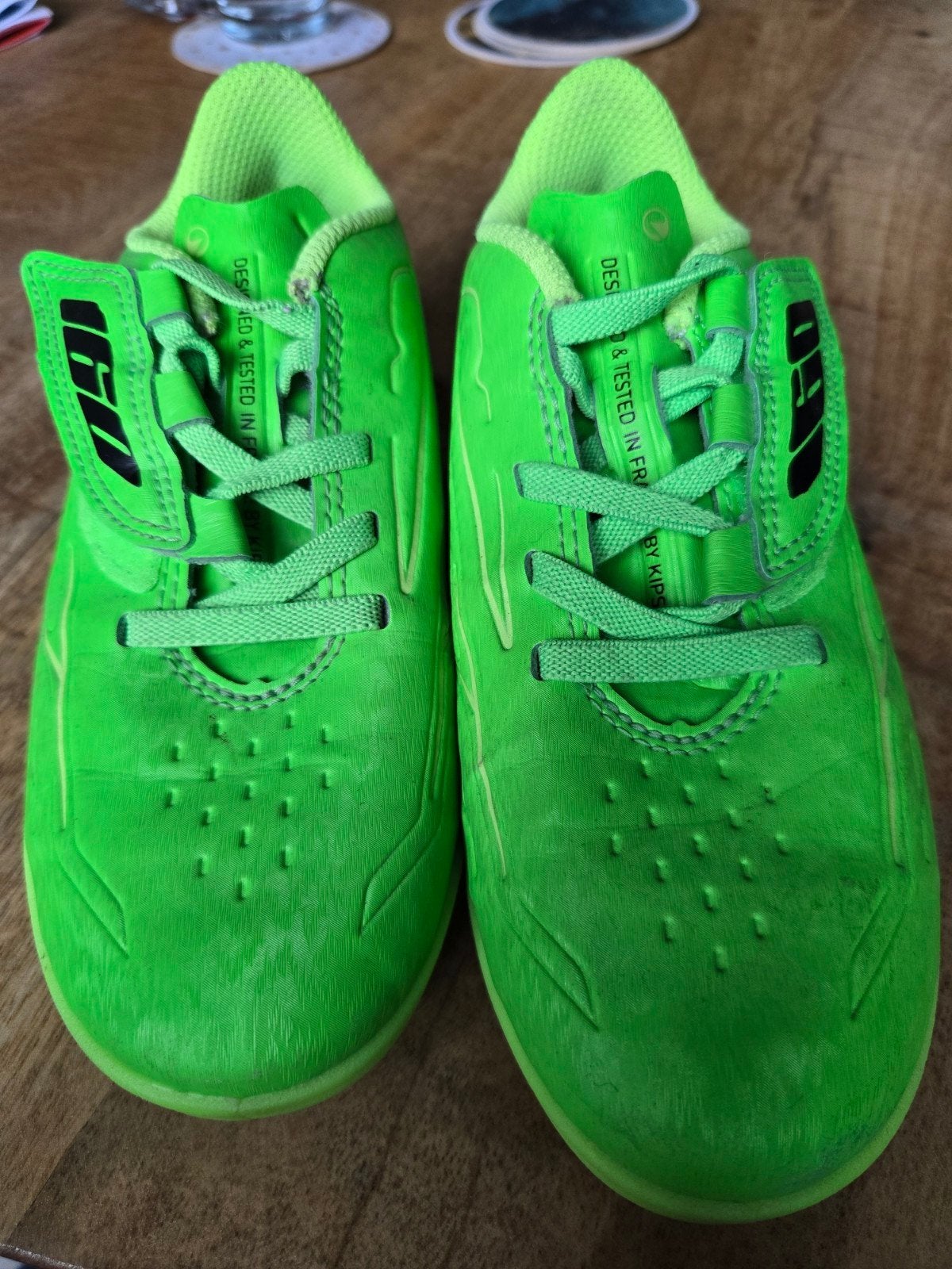kipstukjes  groene voetbalschoenen - Zo goed als nieuw, Sport en Fitness, Voetbal, Maat XS of kleiner, Ophalen of Verzenden, Zo goed als nieuw