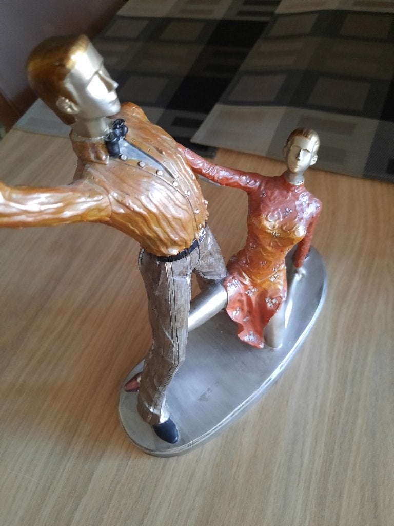 Beeld kunst dansers tango, Art deco, Beschilderd, Ophalen of Verzenden, 20 - 50 cm