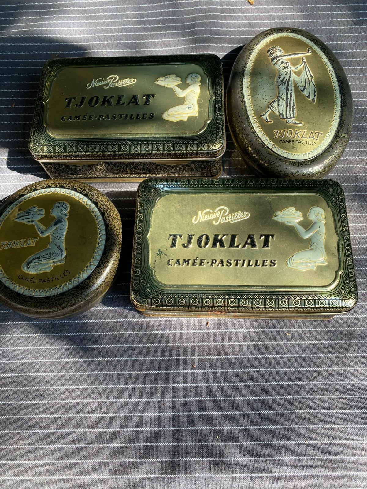 Vintage Tjoklat Camee-Pastilles blikken (set van 4), Ophalen of Verzenden, Gebruikt, Overige, Overige merken