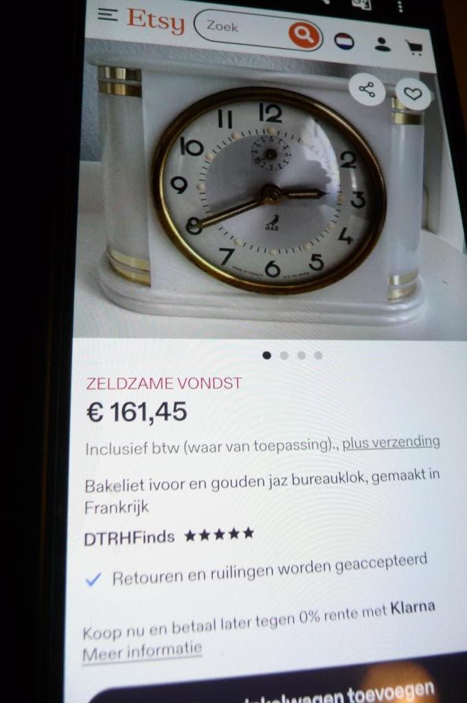 bakelieten JAZ KLOK WEKKER MADE FRANCE, Ophalen of Verzenden