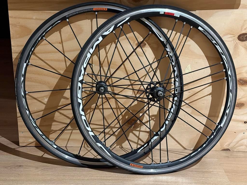 Campagnolo Shamal carbon wielen, velgrem, Shimano body, Wiel, Gebruikt, Ophalen of Verzenden, Racefiets