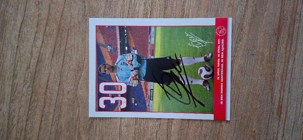Spelerskaart met handtekening; Dennis Gentenaar # Ajax, Ophalen of Verzenden, Nieuw, Ajax, Spelerskaart