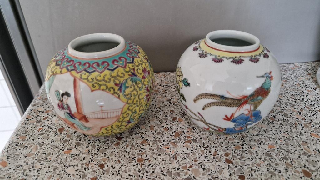 2 oude chinese potjes, Antiek en Kunst, Antiek | Porselein, Ophalen of Verzenden