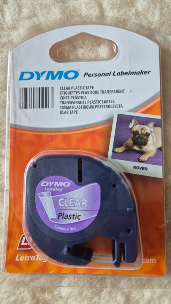 DYMO 12mm x 4m LetraTAG Plastic tape labelprinter-tape, Ophalen of Verzenden, Nieuw, DYMO