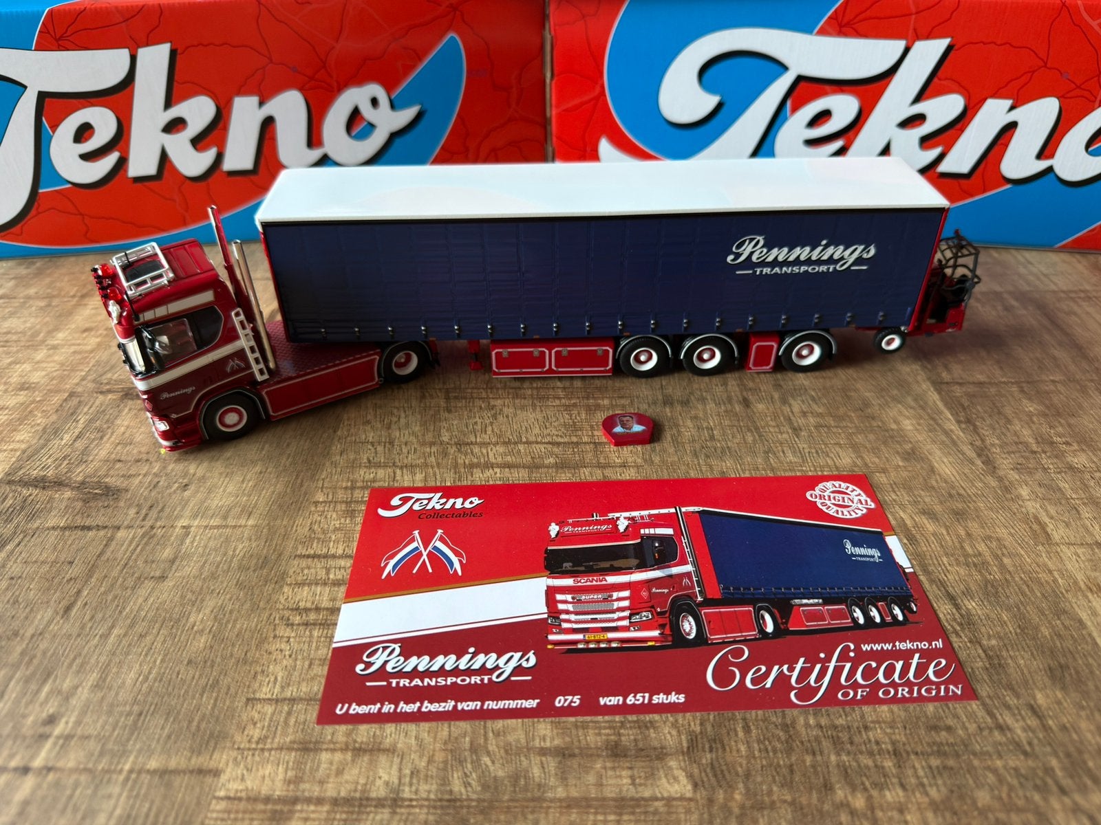 Tekno Scania Pennings, Hobby en Vrije tijd, Modelauto's | 1:50, Ophalen of Verzenden, Zo goed als nieuw, Bus of Vrachtwagen, Tekno