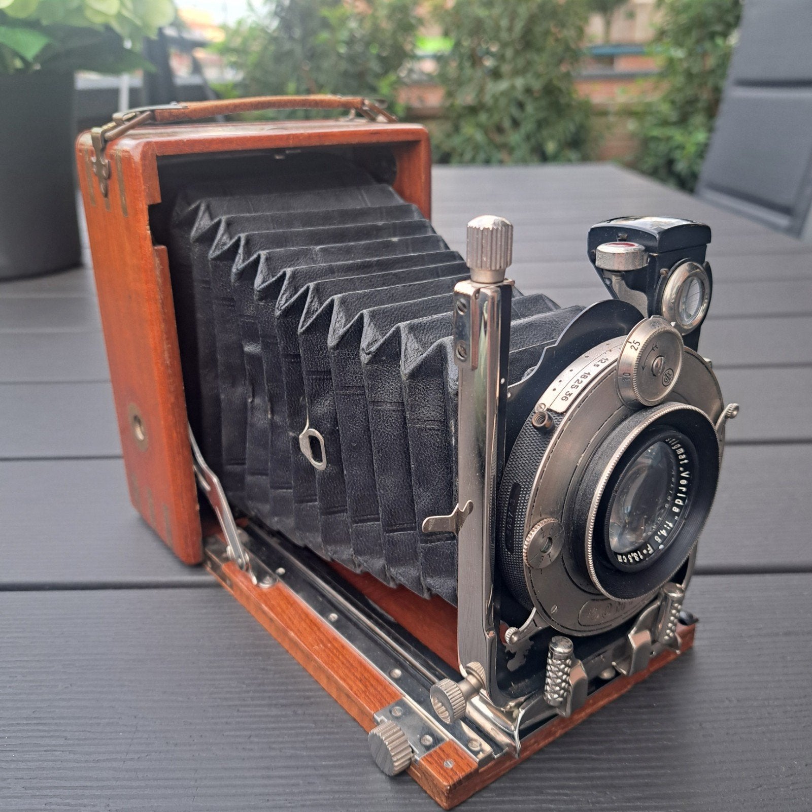 Antieke houten Ihagee Tropengold, Ophalen of Verzenden, Compact, Overige Merken