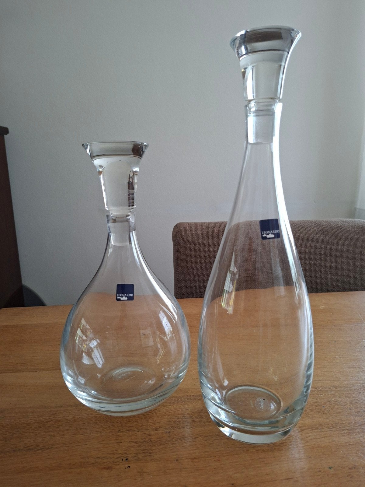 Set van 2 Leonardo glazen karaffen 30 en 38 cm, Ophalen of Verzenden