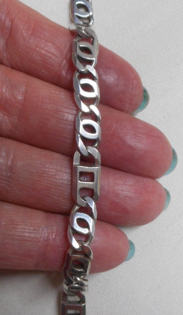 Zilveren valkenoog schakel armband nr.1517, Verzenden, Zo goed als nieuw, Zilver, Zilver
