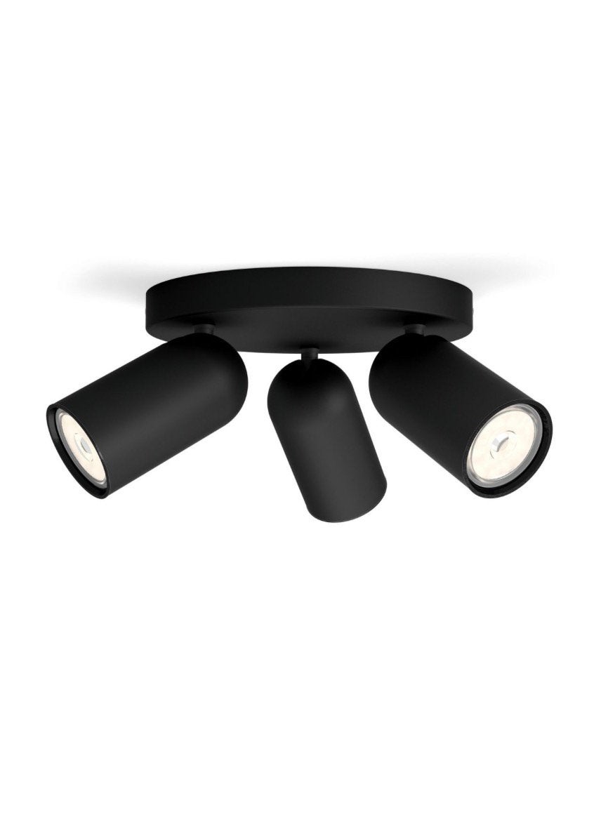 Philips plafondspot Pongee zwart 3xGU10, Ophalen of Verzenden, Nieuw