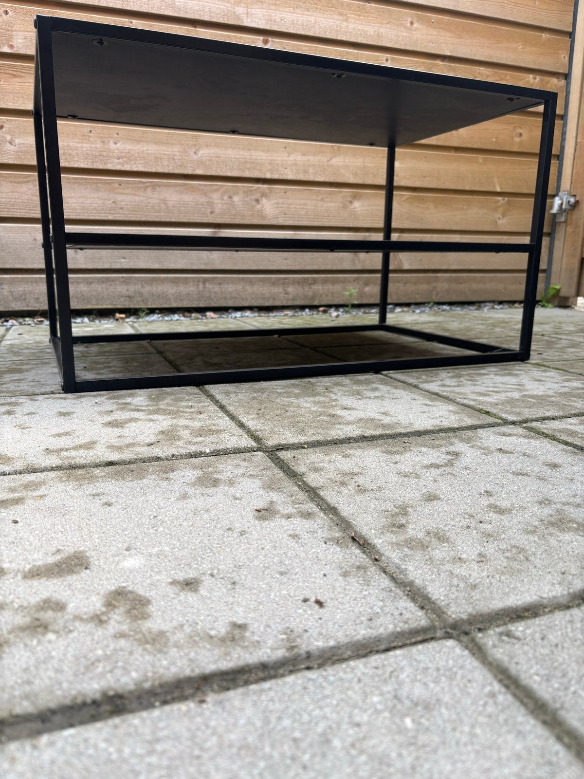 Zwarte salontafel met visgraatpatroon, Ophalen, 100 tot 150 cm, 50 tot 100 cm, Zo goed als nieuw