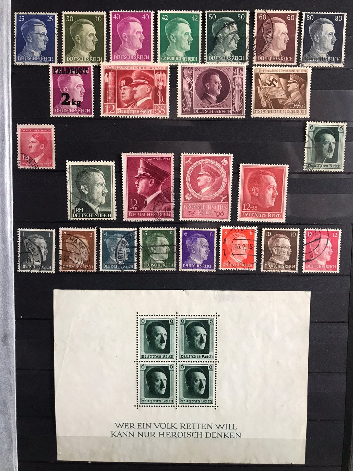Kavel propaganda zegels nazi Duitsland WO2 periode hitler, Verzamelen, Ophalen of Verzenden, Overige soorten, Duitsland, Overige typen