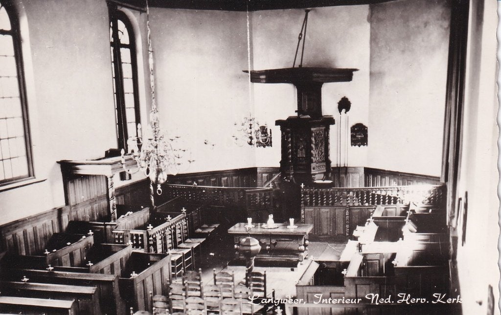 Langweer interieur n.h. kerk, Ophalen of Verzenden, Ongelopen, Friesland