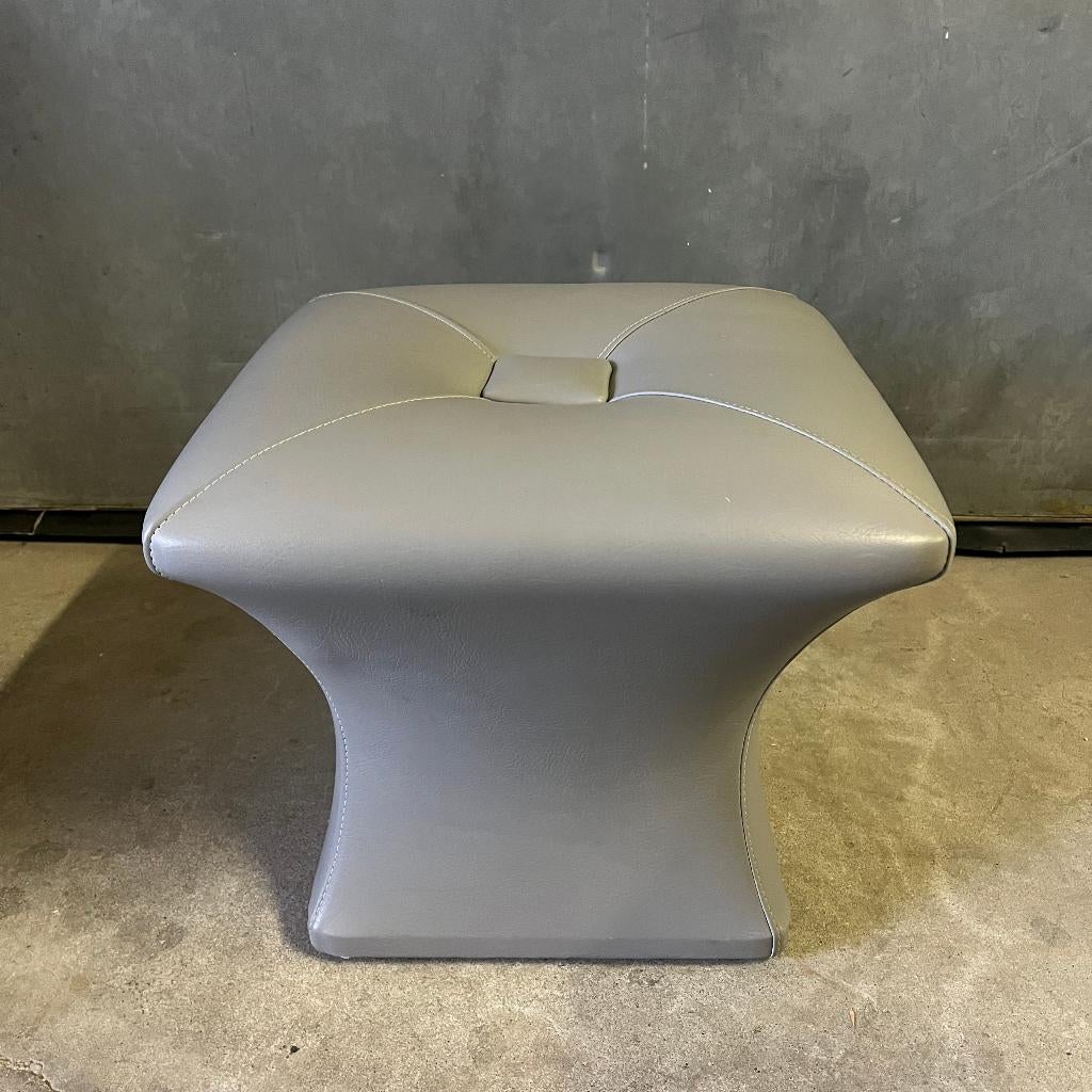 Vintage jaren 70 Stokking skai poef, Minder dan 50 cm, Gebruikt, Minder dan 50 cm, Ophalen of Verzenden