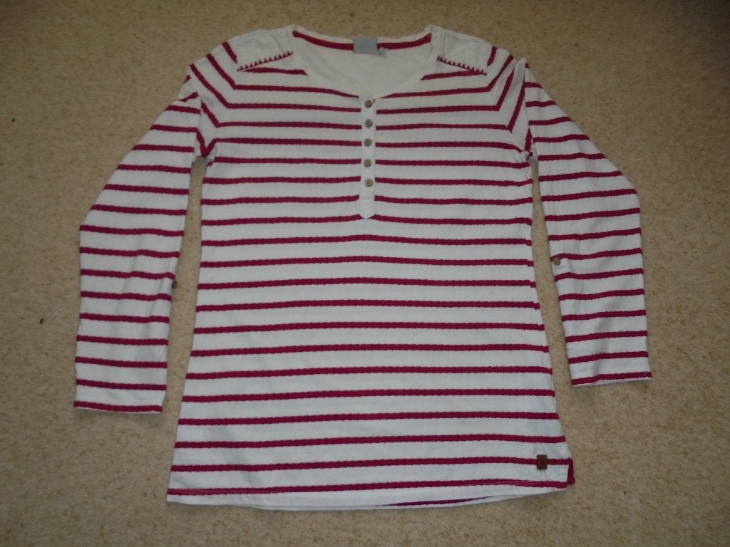 N99 Wit/rood gestreept shirt Cotton Club maat S, Wit, Ophalen of Verzenden, Zo goed als nieuw, Lange mouw
