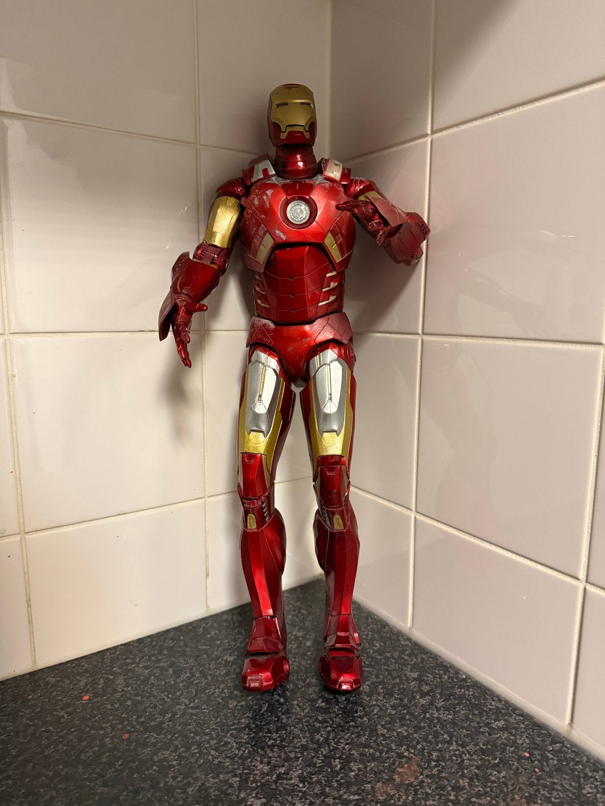 Neca Iron Man Mark VII 1/4 Schaal Figuur 47cm, Gebruikt, Neca 2013, ., Ophalen of Verzenden