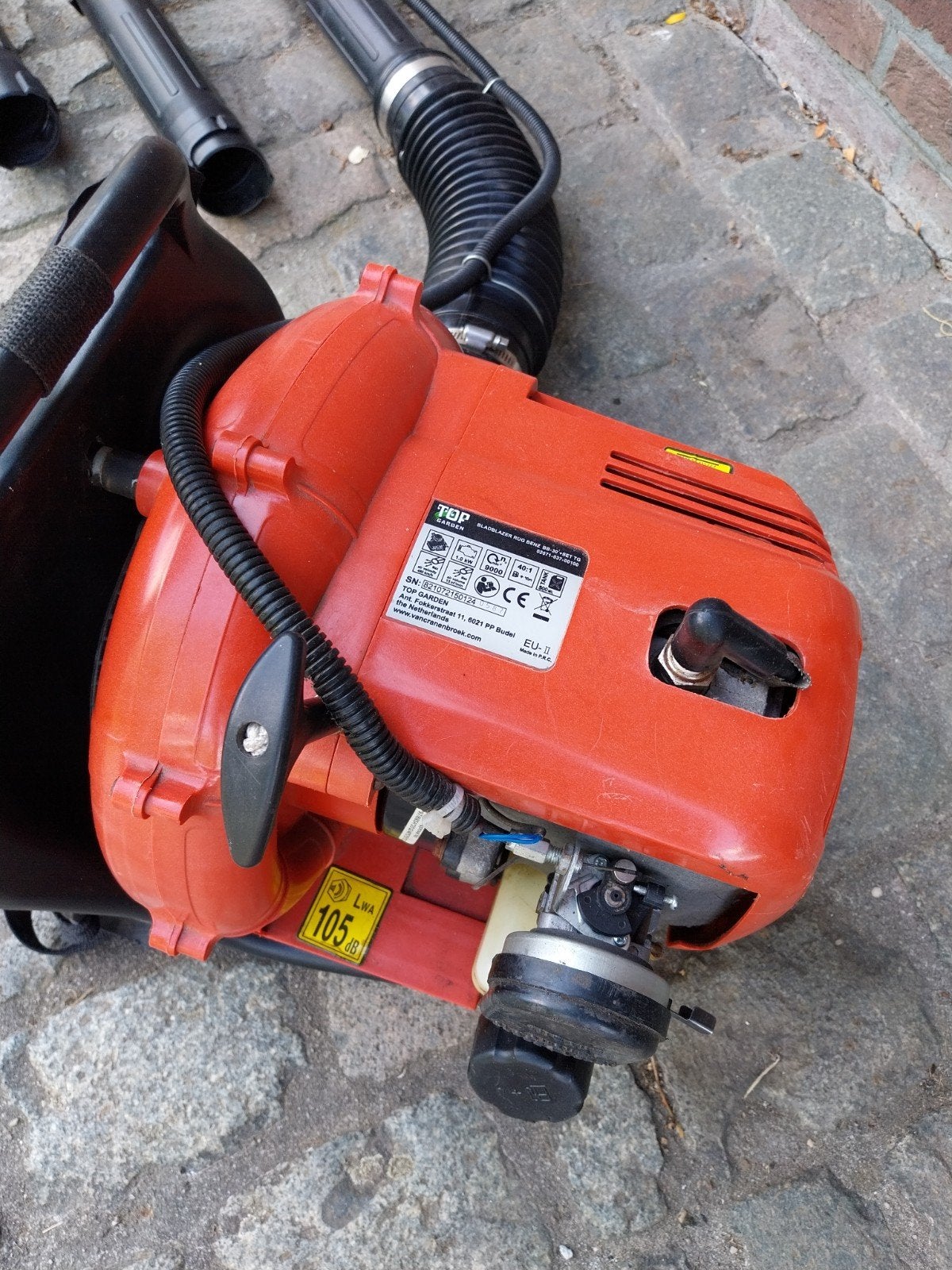 TOP Garden Bladblazer Rug Benzine - Start en loopt goed, Ophalen, Gebruikt, Benzine, Ruggedragen