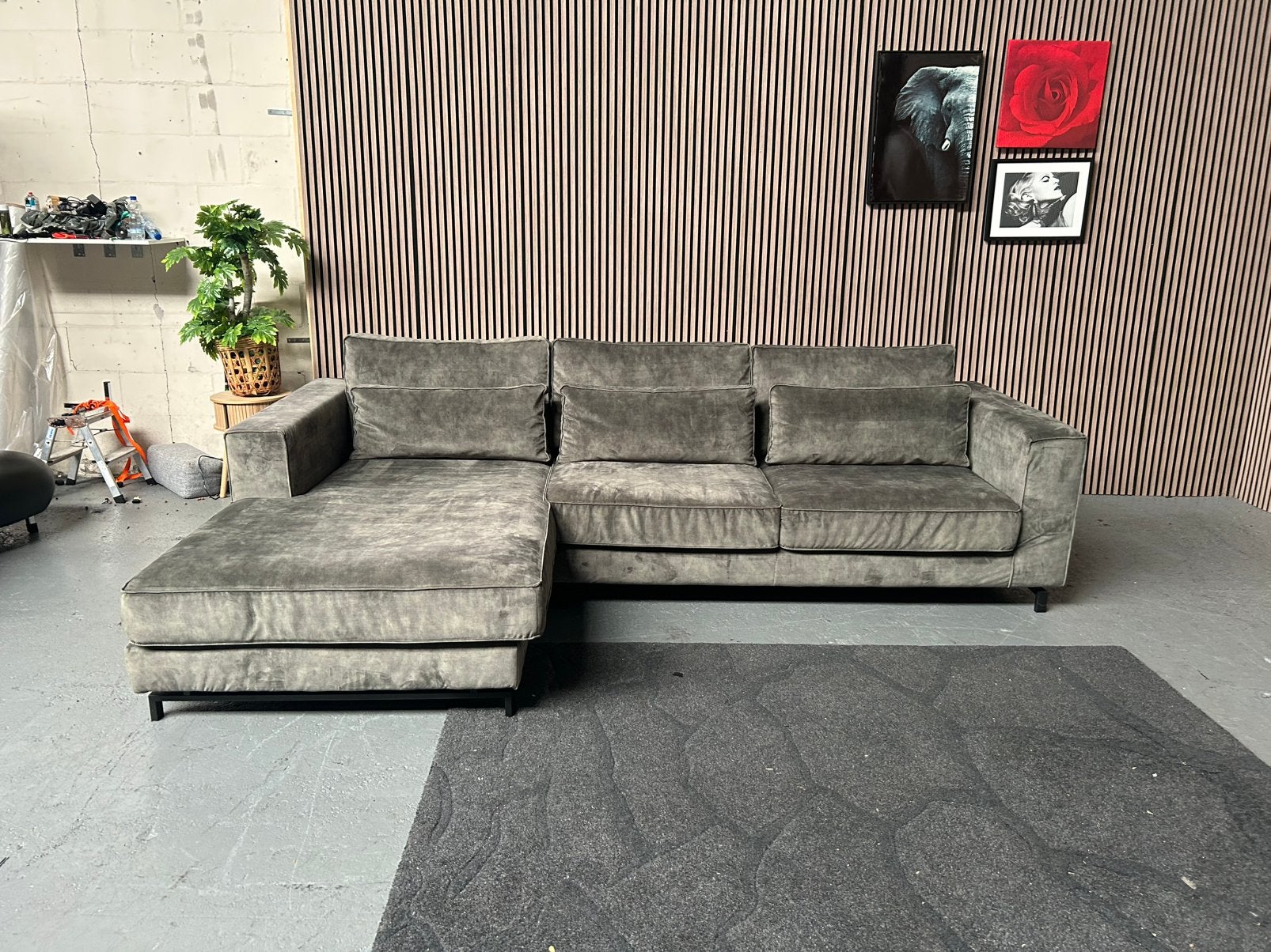 GRATIS LEVERING Loungebank Velvet Groen 313X202 GEREINIG