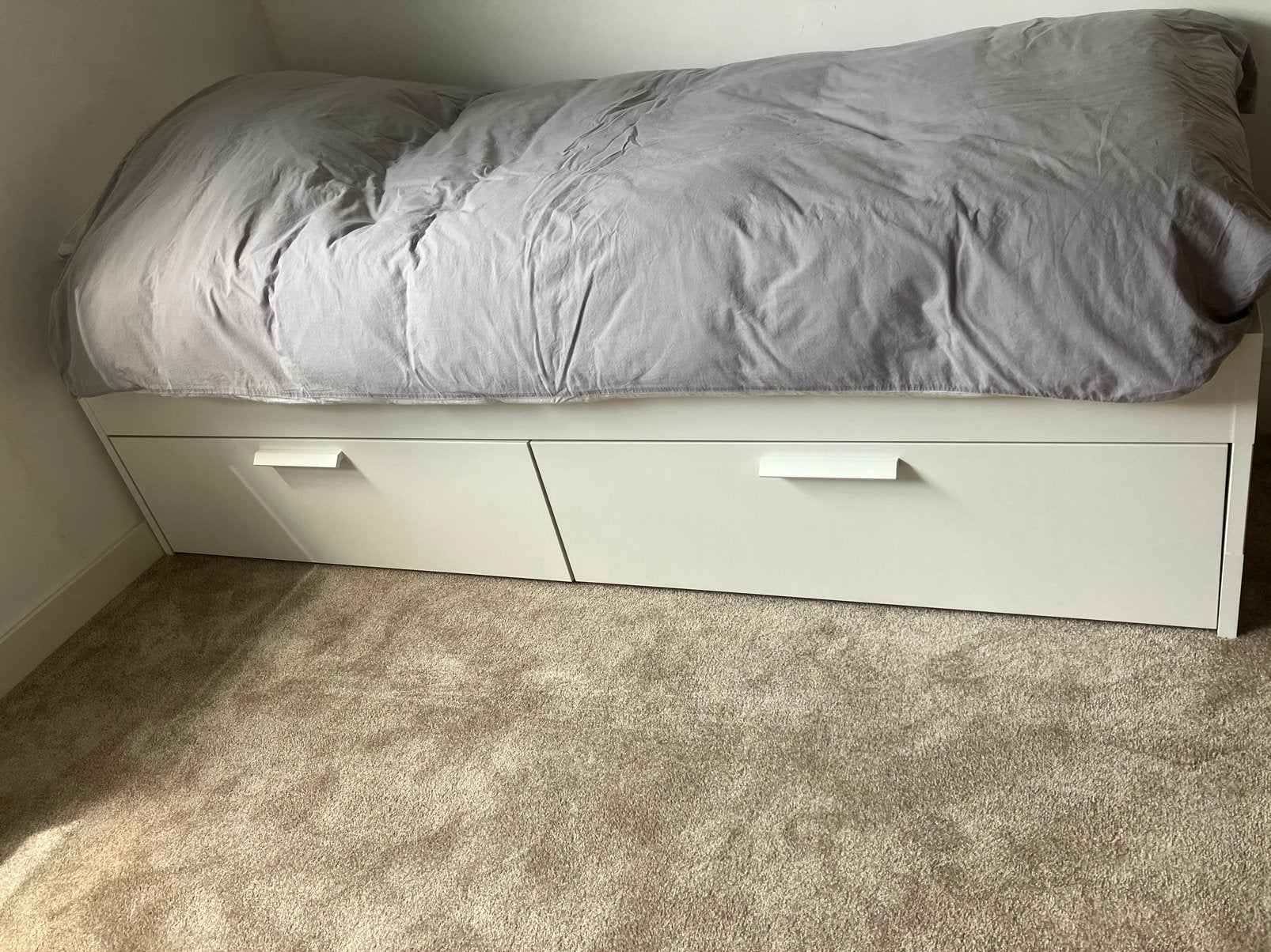 Ikea Brimnes bed 1 persoons bedbank kinderkamer, Ophalen, 90 cm, Eenpersoons, Wit