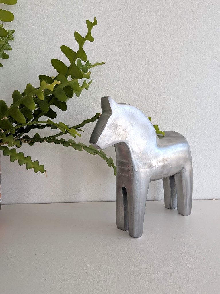 Ikea groot XL dala paard Finansiell  Aluminium Vintage, Ophalen of Verzenden