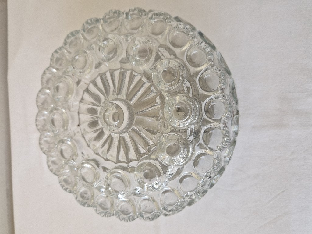 Vintage jaren 60/ 70 helder persglazen plafonnière, Huis en Inrichting, Lampen | Plafondlampen, 19 cm, Zo goed als nieuw, Plafondlamp