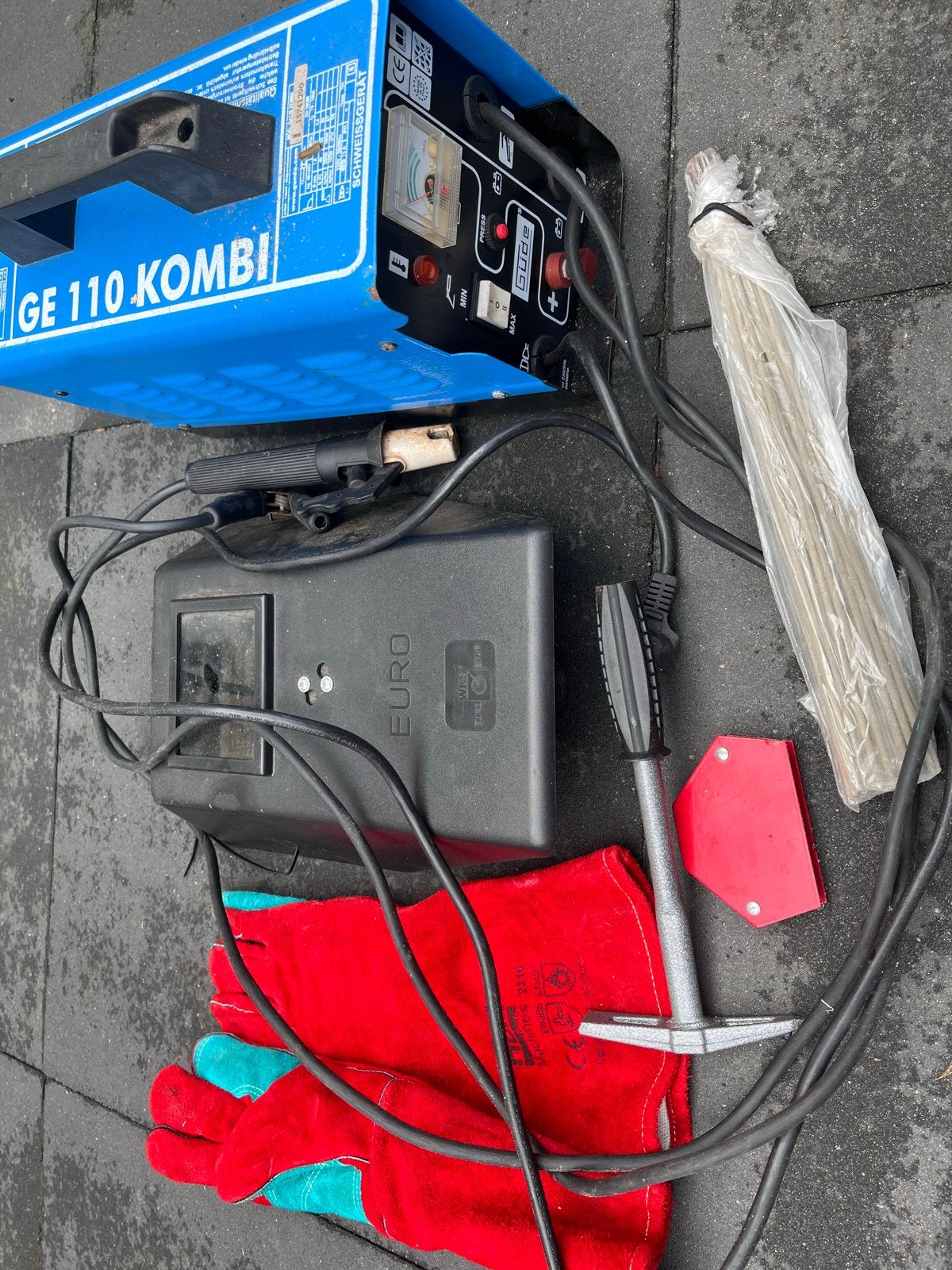 Güde GE 110 KOMBİ Lasapparaat met accessoires, Ophalen, Gebruikt, Minder dan 150 ampère, Elektroden