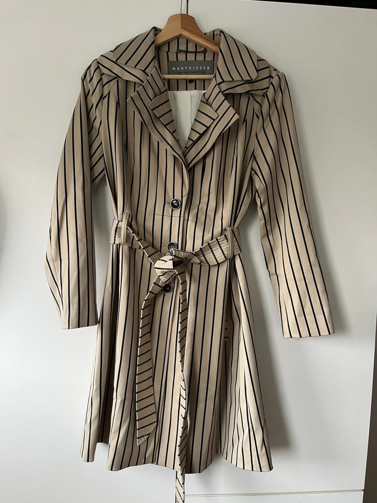 Mart Visser gestreepte trenchcoat maat 38, Ophalen of Verzenden, Nieuw, Maat 38/40 (M), Beige