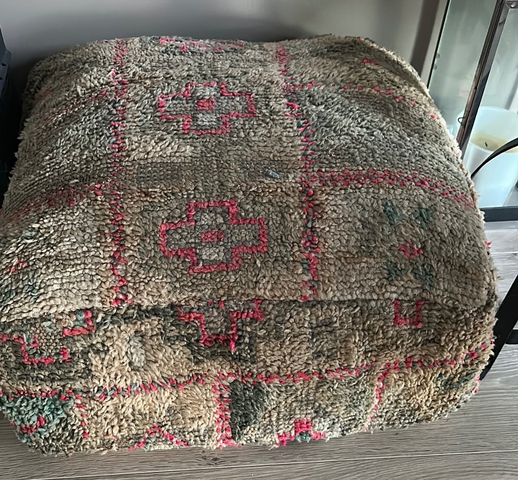 Marokkaanse poef 60x60x25, Ophalen, Meerkleurig, Nieuw, Oosters