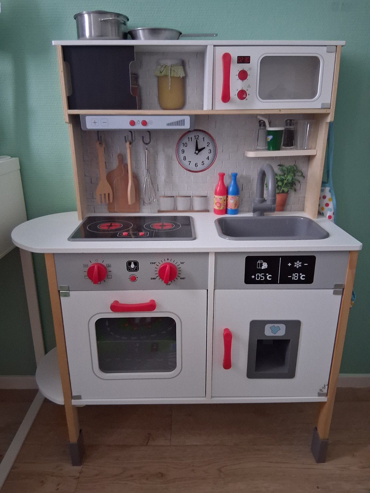 Grote Houten Speelkeuken met Accessoires, Ophalen, Zo goed als nieuw, Knutselen, Met licht