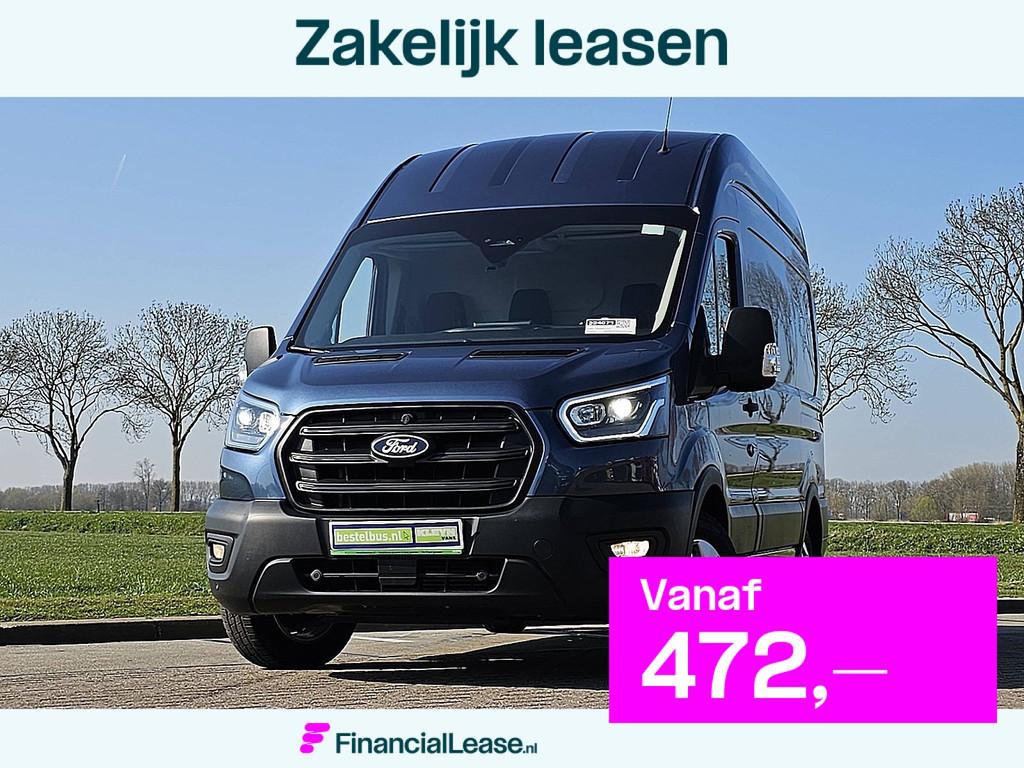 FORD TRANSIT 2.0 l2h3 xenon carplay!, Gebruikt, Euro 6, Blauw, Bedrijf