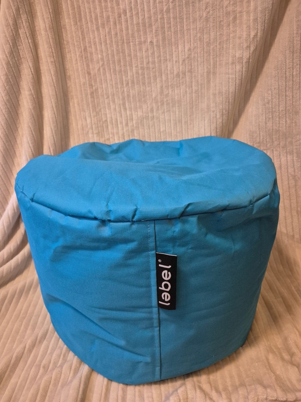 Blauwe poef van het merk Lebel, Huis en Inrichting, Overige materialen, Minder dan 50 cm, Rond, Minder dan 50 cm