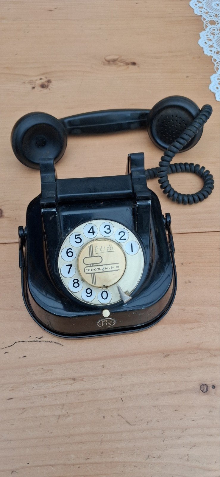 antieke  telefoon  zwart, Telecommunicatie, Ophalen of Verzenden, Gebruikt, Bakeliet