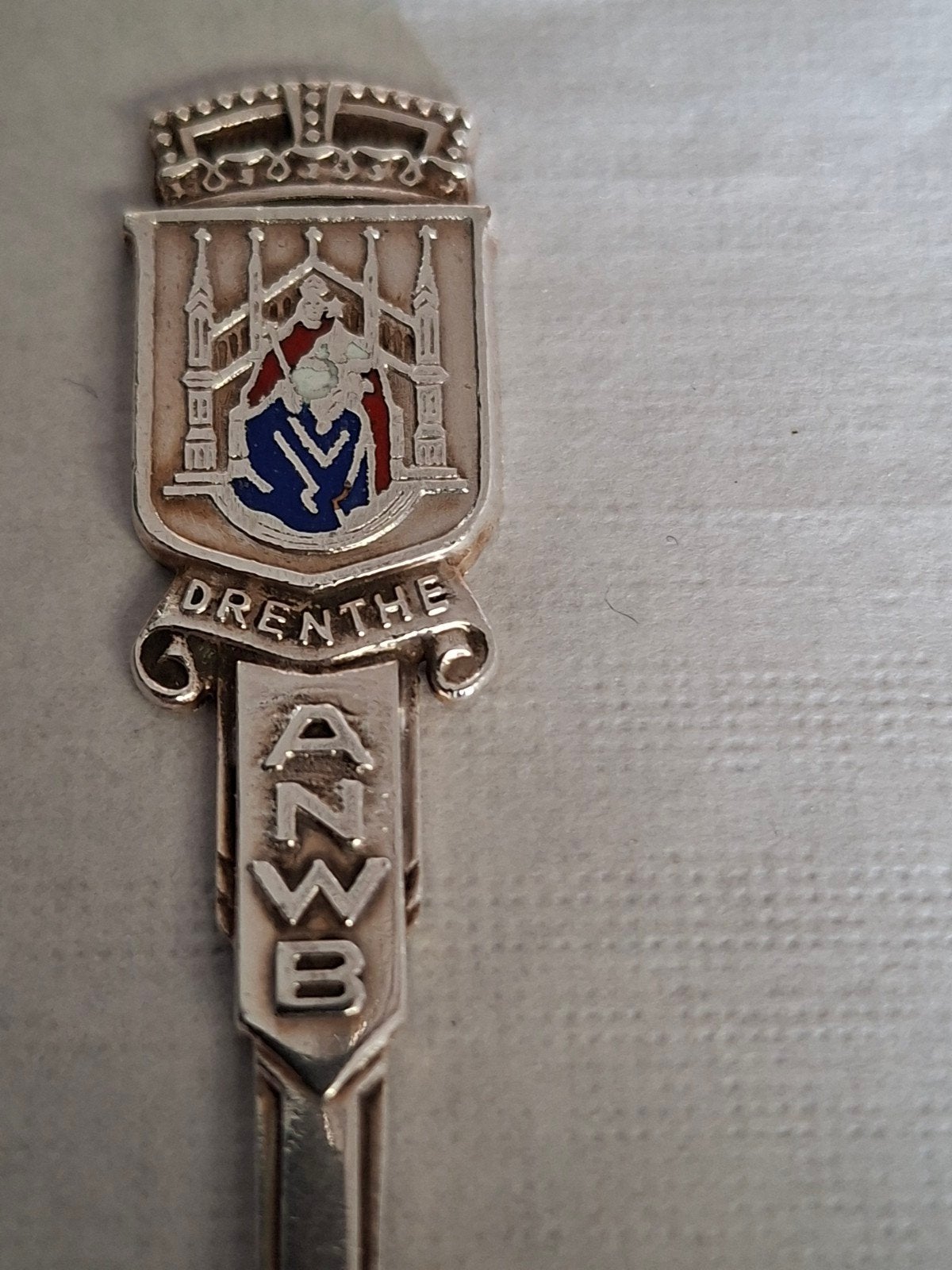 Verzilverd ANWB Drenthe Vorkje - Souvenir Bestek, Ophalen of Verzenden