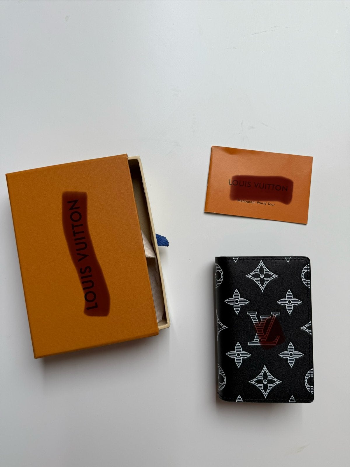 Pocket Organizer Cardholder Wallet Monogram Black and White, Ophalen of Verzenden, Nieuw, Zwart, Leer